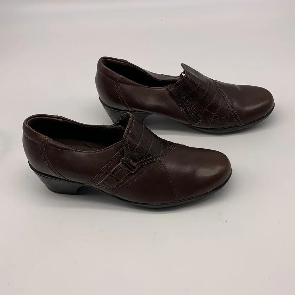 Clarks Bendables Brown Leather Booties size 9M